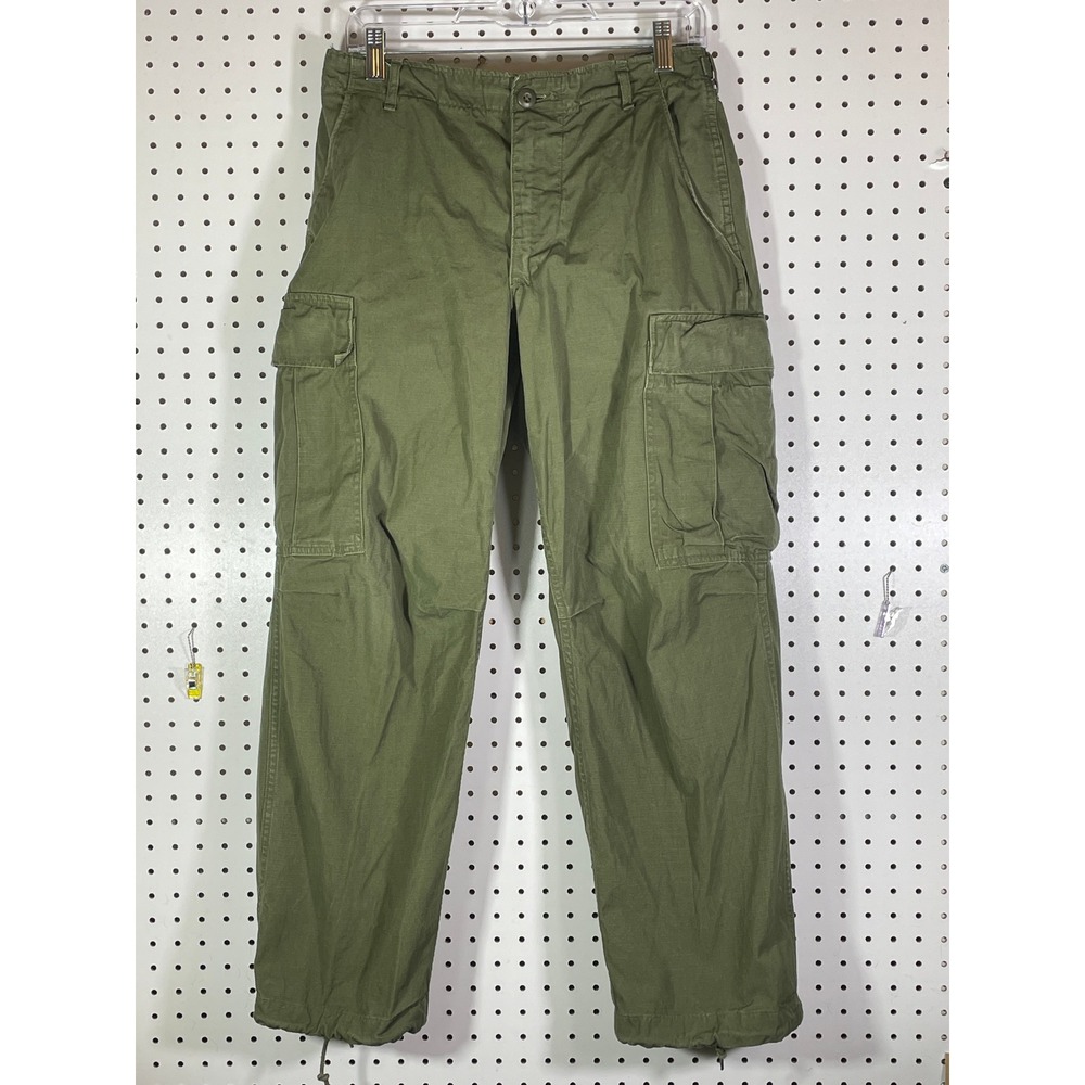 Vintage 1969 US Military OG 107 Ripstop Cargo Jungle Fatigue Pants Small Short